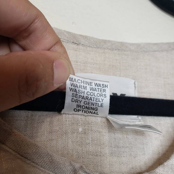 Flax| 100% Linen Button down Top in size Large - Picture 5 of 7